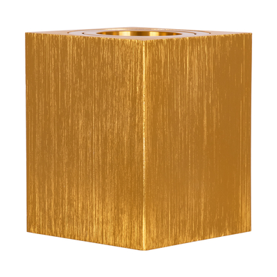 GloboStar® AKIRA 60624 Επιφανειακό Κινούμενο Τετράγωνο Φωτιστικό Σποτ Αλουμινίου με Ντουί GU10 AC 220-240V IP44 Μ8 x Π8 x Υ10cm - Χρυσό Βούρτσας