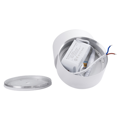 GloboStar® OMEGA-S 60298 Επιφανειακό LED Spot Downlight Φ10cm 12W 1560lm 36° AC 220-240V IP20 Φ10 x Υ10.5cm - Στρόγγυλο - Λευκό - Φυσικό Λευκό 4500K - Bridgelux COB - 5 Years Warranty