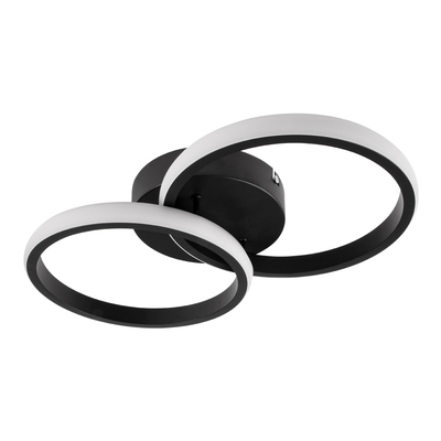 GloboStar® CORA 61058 Φωτιστικό Οροφής Design LED CCT 18W 2160lm 300° AC 220-240V - Εναλλαγή Φωτισμού μέσω Διακόπτη On/Off All In One Ψυχρό 6000k+Φυσικό 4500k+Θερμό 2700k Μ36 x Π20.5 x Υ7cm - Μαύρο