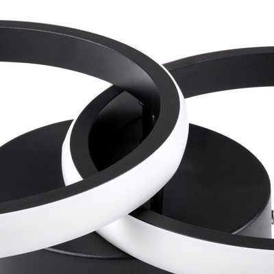 GloboStar® CORA 61058 Φωτιστικό Οροφής Design LED CCT 18W 2160lm 300° AC 220-240V - Εναλλαγή Φωτισμού μέσω Διακόπτη On/Off All In One Ψυχρό 6000k+Φυσικό 4500k+Θερμό 2700k Μ36 x Π20.5 x Υ7cm - Μαύρο