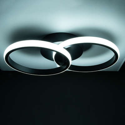 GloboStar® CORA 61058 Φωτιστικό Οροφής Design LED CCT 18W 2160lm 300° AC 220-240V - Εναλλαγή Φωτισμού μέσω Διακόπτη On/Off All In One Ψυχρό 6000k+Φυσικό 4500k+Θερμό 2700k Μ36 x Π20.5 x Υ7cm - Μαύρο