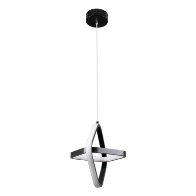 GloboStar® ROSE 61064 Κρεμαστό Φωτιστικό Οροφής Design LED CCT 22W 2640lm 300° AC 220-240V - Εναλλαγή Φωτισμού μέσω Διακόπτη On/Off All In One Ψυχρό 6000k+Φυσικό 4500k+Θερμό 2700k Μ24 x Π22 x Υ24cm - Μαύρο