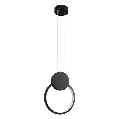 GloboStar® CYCLOS 61073 Κρεμαστό Φωτιστικό Οροφής Design LED CCT 9W 1080lm 300° AC 220-240V - Εναλλαγή Φωτισμού μέσω Διακόπτη On/Off All In One Ψυχρό 6000k+Φυσικό 4500k+Θερμό 2700k Μ21 x Π2.3 x Υ26.5cm - Μαύρο