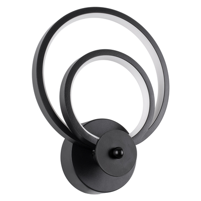 GloboStar® FREDDIE 61076 Φωτιστικό Τοίχου - Απλίκα Design LED CCT 15W 1800lm 300° AC 220-240V - Εναλλαγή Φωτισμού μέσω Διακόπτη On/Off All In One Ψυχρό 6000k+Φυσικό 4500k+Θερμό 2700k Μ20 x Π7.5 x Υ25cm - Μαύρο