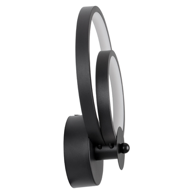 GloboStar® FREDDIE 61076 Φωτιστικό Τοίχου - Απλίκα Design LED CCT 15W 1800lm 300° AC 220-240V - Εναλλαγή Φωτισμού μέσω Διακόπτη On/Off All In One Ψυχρό 6000k+Φυσικό 4500k+Θερμό 2700k Μ20 x Π7.5 x Υ25cm - Μαύρο
