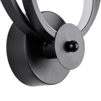 GloboStar® FREDDIE 61076 Φωτιστικό Τοίχου - Απλίκα Design LED CCT 15W 1800lm 300° AC 220-240V - Εναλλαγή Φωτισμού μέσω Διακόπτη On/Off All In One Ψυχρό 6000k+Φυσικό 4500k+Θερμό 2700k Μ20 x Π7.5 x Υ25cm - Μαύρο