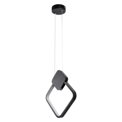 GloboStar® MARY 61082 Κρεμαστό Φωτιστικό Οροφής Design LED CCT 12W 1440lm 300° AC 220-240V - Εναλλαγή Φωτισμού μέσω Διακόπτη On/Off All In One Ψυχρό 6000k+Φυσικό 4500k+Θερμό 2700k Μ20 x Π2.3 x Υ28.5cm - Μαύρο