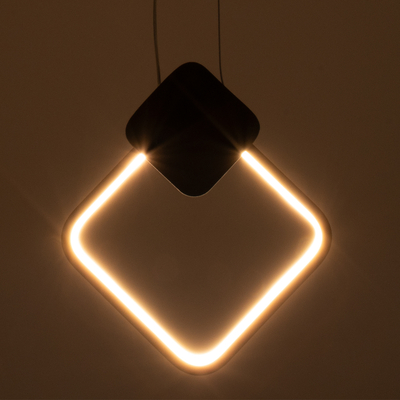 GloboStar® MARY 61082 Κρεμαστό Φωτιστικό Οροφής Design LED CCT 12W 1440lm 300° AC 220-240V - Εναλλαγή Φωτισμού μέσω Διακόπτη On/Off All In One Ψυχρό 6000k+Φυσικό 4500k+Θερμό 2700k Μ20 x Π2.3 x Υ28.5cm - Μαύρο