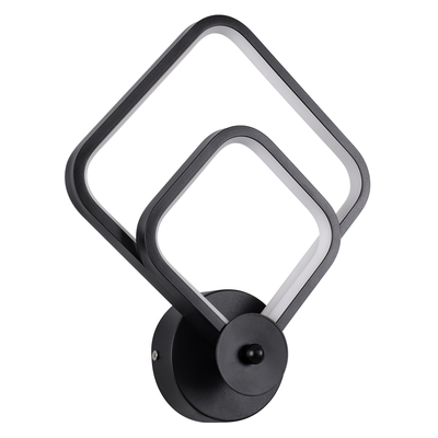 GloboStar® ANNA 61085 Φωτιστικό Τοίχου - Απλίκα Design LED CCT 15W 1800lm 300° AC 220-240V - Εναλλαγή Φωτισμού μέσω Διακόπτη On/Off All In One Ψυχρό 6000k+Φυσικό 4500k+Θερμό 2700k Μ25 x Π8 x Υ30cm - Μαύρο