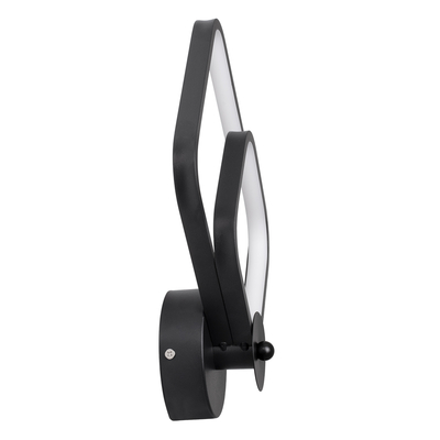 GloboStar® ANNA 61085 Φωτιστικό Τοίχου - Απλίκα Design LED CCT 15W 1800lm 300° AC 220-240V - Εναλλαγή Φωτισμού μέσω Διακόπτη On/Off All In One Ψυχρό 6000k+Φυσικό 4500k+Θερμό 2700k Μ25 x Π8 x Υ30cm - Μαύρο