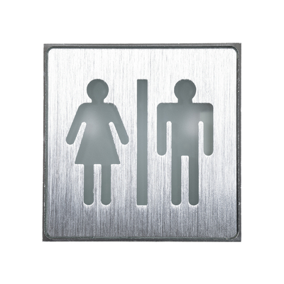 GloboStar® SENSATI 75656 Φωτιστικό Τοίχου Ένδειξης WC MAN & WOMAN LED 1W AC 220-240V IP20 - Σώμα Αλουμινίου - Μ11 x Π11 x Υ3cm - Πράσινο