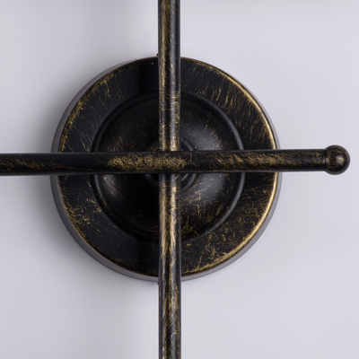 GloboStar® PIPING 00666 Vintage Επιτοίχιο Φωτιστικό Πολύφωτο 6 x E27 IP20 Μπρούτζινο Μέταλλο - Μ66 x Π9.5 x Υ49cm