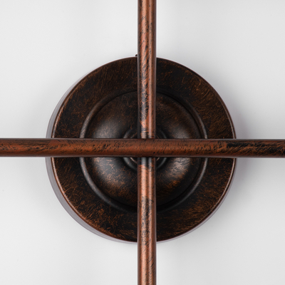 GloboStar® PIPING 00668 Vintage Επιτοίχιο Φωτιστικό Πολύφωτο 12 x E27 IP20 Χάλκινο Μέταλλο - Μ78.5 x Π9.5 x Υ64cm