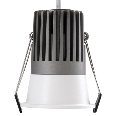 GloboStar® MICRO-B 60242 Χωνευτό LED Spot Downlight TrimLess Φ6cm 7W 910lm 38° AC 220-240V IP20 Φ6 x Υ7.8cm - Στρόγγυλο - Λευκό - Φυσικό Λευκό 4500K - Bridgelux COB - 5 Years Warranty