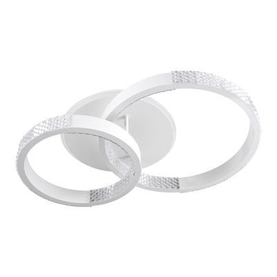 GloboStar® DIAMOND 61112 Φωτιστικό Οροφής Δαχτυλίδι-Κύκλος LED CCT 67W 8078lm 360° AC 220-240V - Εναλλαγή Φωτισμού μέσω Τηλεχειριστηρίου All In One Ψυχρό 6000k+Φυσικό 4500k+Θερμό 2700k Dimmable Φ30+40cm+BackLight - Λευκό - 3 Years Warranty