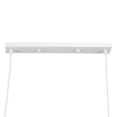 GloboStar® TRIANGLE 00612 Μοντέρνο Κρεμαστό Φωτιστικό Ράγα Δίφωτο 2 x E27 IP20 Λευκό Μέταλλο - Μ60 x Π22 x Y130cm