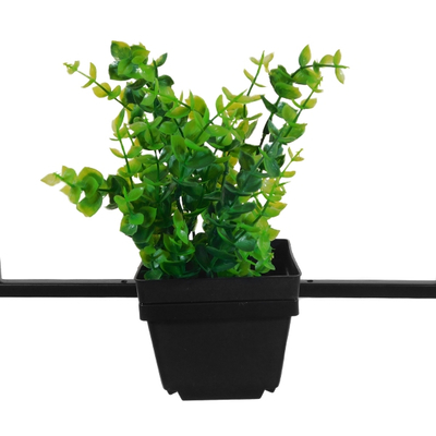 GloboStar® FLOWERPOT 10001211 Μοντέρνο Κρεμαστό Φωτιστικό Ανάρτηση Μονόφωτο 1 x E27 IP20 Μαύρο Μέταλλο με Πράσινο Πλαστικό - Μ30 x Π30 x Υ30cm