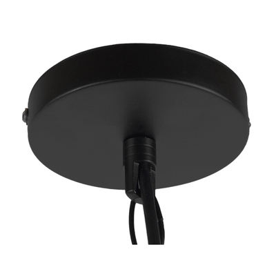 GloboStar® LINDELL 10001110 Vintage Κρεμαστό Φωτιστικό Ανάρτηση Μονόφωτο 1 x E14 IP20 Μαύρο Μέταλλο με Μπεζ Σχοινί - Μ18 x Π18 x Υ33cm