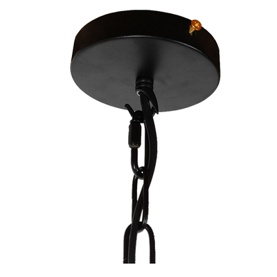 GloboStar® LINDELL 10001142 Vintage Κρεμαστό Φωτιστικό Ανάρτηση Μονόφωτο 1 x E27 IP20 Μαύρο Μέταλλο με Μπεζ Σχοινί - Μ35 x Π10 x Υ53cm