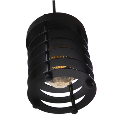 GloboStar® DARSEY 10001145 Vintage Κρεμαστό Φωτιστικό Πλέγμα Μονόφωτο 1 x E27 IP20 Μαύρο Μέταλλο - Μ10 x Π10 x Υ25cm