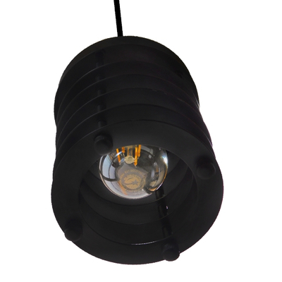 GloboStar® DARSEY 10001145 Vintage Κρεμαστό Φωτιστικό Πλέγμα Μονόφωτο 1 x E27 IP20 Μαύρο Μέταλλο - Μ10 x Π10 x Υ25cm