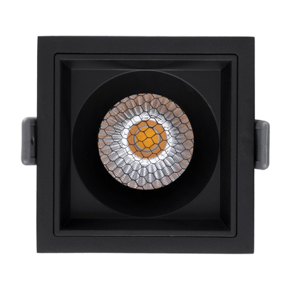 GloboStar® PLUTO-M 60274 Χωνευτό LED Spot Downlight TrimLess Μ8.4xΠ8.4cm 10W 1300lm 38° AC 220-240V IP20 Μ8.4 x Π8.4 x Υ5.9cm - Τετράγωνο - Μαύρο & Anti-Glare HoneyComb - Φυσικό Λευκό 4500K - Bridgelux COB - 5 Years Warranty