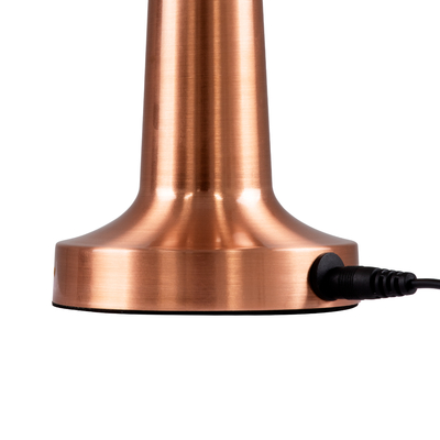 GloboStar® BELLA 76505 Μοντέρνο Επιτραπέζιο Φωτιστικό Πορτατίφ LED 1.5W 105lm 120° DC 5V Επαναφορτιζόμενο με Μπαταρία Li-ion 1800mAh - Διακόπτη Αφής με 3 Εντάσεις Φωτισμού Θερμό Λευκό 2700K Dimmable - Φ9 x 21cm - Χάλκινο