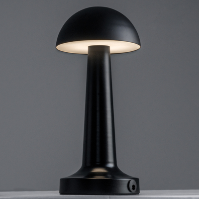 GloboStar® COCO 76509 Μοντέρνο Επιτραπέζιο Φωτιστικό Πορτατίφ LED 1.5W 105lm 120° DC 5V Επαναφορτιζόμενο με Μπαταρία Li-ion 1800mAh - Διακόπτη Αφής με 3 Εντάσεις Φωτισμού Θερμό Λευκό 2700K Dimmable - Φ10 x 22cm - Μαύρο