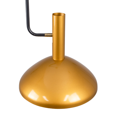 GloboStar® KATIE 00538 Μοντέρνο Φωτιστικό Οροφής Καμπάνα Μονόφωτο 1 x E27 IP20 Μαύρο & Χρυσό Μέταλλο - Μ30 x Π30 x Υ120cm