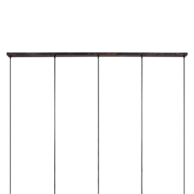 GloboStar® TRIANGLE 00609 Μοντέρνο Κρεμαστό Φωτιστικό Ράγα Πολύφωτο 5 x E27 IP20 Χάλκινο Μέταλλο - Μ170 x Π22 x Y130cm