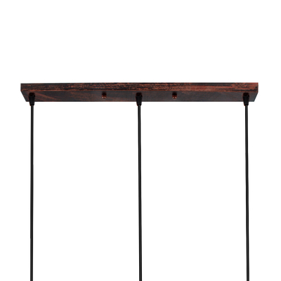 GloboStar® TRIANGLE 00623 Μοντέρνο Κρεμαστό Φωτιστικό Ράγα Τρίφωτο 3 x E27 IP20 Χάλκινο Μέταλλο - Μ70 x Π22 x Y130cm