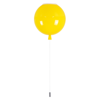 GloboStar® BALLOON 00651 Παιδικό Φωτιστικό Οροφής Μπάλα Μονόφωτο 1 x E27 IP20 Κίτρινο Πλαστικό με Ασημί Μέταλλο - Μ30 x Π30 x Υ33cm