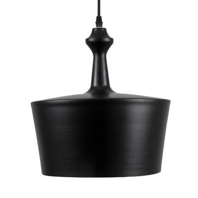 GloboStar® ROCKFORD 01287-A Μοντέρνο Κρεμαστό Φωτιστικό Καμπάνα Μονόφωτο 1 x E27 IP20 Μαύρο & Χρυσό Μέταλλο - Μ30 x Π30 x Y30cm