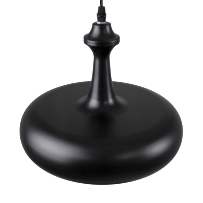 GloboStar® ROCKFORD 01287-C Μοντέρνο Κρεμαστό Φωτιστικό Καμπάνα Μονόφωτο 1 x E27 IP20 Μαύρο & Χρυσό Μέταλλο - Μ30 x Π30 x Y23cm