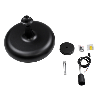 GloboStar® ROCKFORD 01287-C Μοντέρνο Κρεμαστό Φωτιστικό Καμπάνα Μονόφωτο 1 x E27 IP20 Μαύρο & Χρυσό Μέταλλο - Μ30 x Π30 x Y23cm