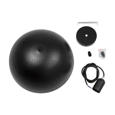 GloboStar® SOLANA 01301 Μοντέρνο Κρεμαστό Φωτιστικό Καμπάνα Μονόφωτο 1 x E27 IP20 Μαύρο & Χρυσό Μέταλλο - Μ30 x Π30 x Υ15cm