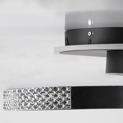 GloboStar® DIAMOND 61111 Φωτιστικό Οροφής Δαχτυλίδι-Κύκλος LED CCT 67W 8078lm 360° AC 220-240V - Εναλλαγή Φωτισμού μέσω Τηλεχειριστηρίου All In One Ψυχρό 6000k+Φυσικό 4500k+Θερμό 2700k Dimmable Φ30+40cm+BackLight - Μαύρο - 3 Years Warranty