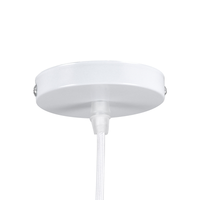 GloboStar® MAVERICK 00944 Μοντέρνο Κρεμαστό Φωτιστικό Μπάλα Μονόφωτο 1 x E27 IP20 Λευκό Μέταλλο με Λευκό Γυαλί - Μ15 x Π15 x Υ33cm