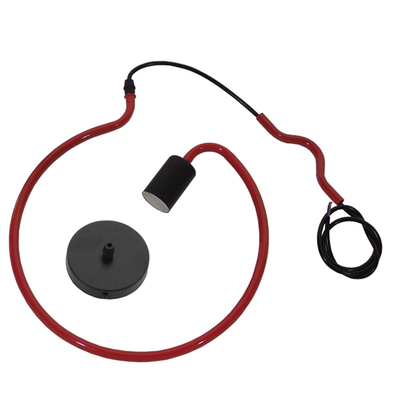 GloboStar® LIBBY 01095-1 Παιδικό Κρεμαστό Φωτιστικό Ανάρτηση Μονόφωτο 1 x E27 IP20 Κόκκινο Μέταλλο - Μ28 x Π28 x Υ16cm
