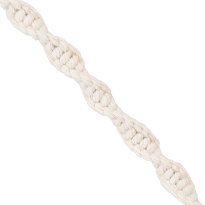 GloboStar® SHAQRA 36216 Μοντέρνο Κρεμαστό Φωτιστικό Μακραμέ Μονόφωτο 1 x E27 IP20 Μπεζ Ύφασμα - Μ4 x Π4 x Υ110cm