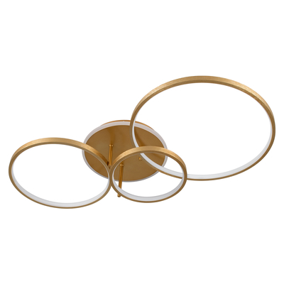 GloboStar® NEMESIS 61110 Φωτιστικό Οροφής Δαχτυλίδι-Κύκλος LED CCT 98W 11858lm 360° AC 220-240V - Εναλλαγή Φωτισμού μέσω Τηλεχειριστηρίου All In One Ψυχρό 6000k+Φυσικό 4500k+Θερμό 2700k Dimmable Φ25+35+45cm+BackLight - Χρυσό Βούρτσας - 3 Years Warranty