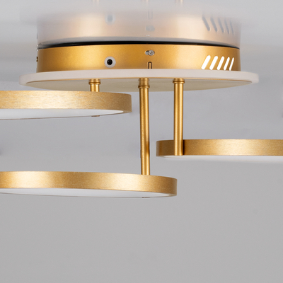 GloboStar® NEMESIS 61110 Φωτιστικό Οροφής Δαχτυλίδι-Κύκλος LED CCT 98W 11858lm 360° AC 220-240V - Εναλλαγή Φωτισμού μέσω Τηλεχειριστηρίου All In One Ψυχρό 6000k+Φυσικό 4500k+Θερμό 2700k Dimmable Φ25+35+45cm+BackLight - Χρυσό Βούρτσας - 3 Years Warranty