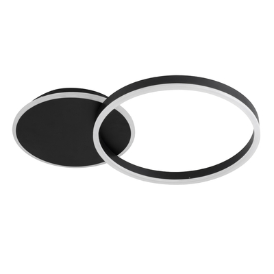 GloboStar® VENOM 61117 Φωτιστικό Οροφής Δαχτυλίδι-Κύκλος LED CCT 45W 5445lm 360° AC 220-240V - Εναλλαγή Φωτισμού μέσω Τηλεχειριστηρίου All In One Ψυχρό 6000k+Φυσικό 4500k+Θερμό 2700k Dimmable Φ40cm+BackLight - Μαύρο - 3 Years Warranty