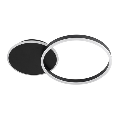 GloboStar® VENOM 61117 Φωτιστικό Οροφής Δαχτυλίδι-Κύκλος LED CCT 45W 5445lm 360° AC 220-240V - Εναλλαγή Φωτισμού μέσω Τηλεχειριστηρίου All In One Ψυχρό 6000k+Φυσικό 4500k+Θερμό 2700k Dimmable Φ40cm+BackLight - Μαύρο - 3 Years Warranty