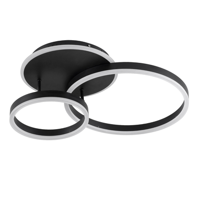 GloboStar® VENOM 61120 Φωτιστικό Οροφής Δαχτυλίδι-Κύκλος LED CCT 67W 8107lm 360° AC 220-240V - Εναλλαγή Φωτισμού μέσω Τηλεχειριστηρίου All In One Ψυχρό 6000k+Φυσικό 4500k+Θερμό 2700k Dimmable Φ25+40cm+BackLight - Μαύρο - 3 Years Warranty