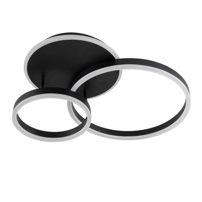 GloboStar® VENOM 61120 Φωτιστικό Οροφής Δαχτυλίδι-Κύκλος LED CCT 67W 8107lm 360° AC 220-240V - Εναλλαγή Φωτισμού μέσω Τηλεχειριστηρίου All In One Ψυχρό 6000k+Φυσικό 4500k+Θερμό 2700k Dimmable Φ25+40cm+BackLight - Μαύρο - 3 Years Warranty