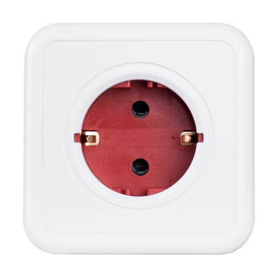 GloboStar® TRAVEL PowerCube PRO Certified 79628 Πολύπριζο 5 Θέσεων με 5 Πρίζες Ασφαλείας Childproof EU Schuko AC 220-240V Μ7.5 x Π11.5 x Υ7.5 - Λευκό με Κόκκινο - Max Load 3680W/16A