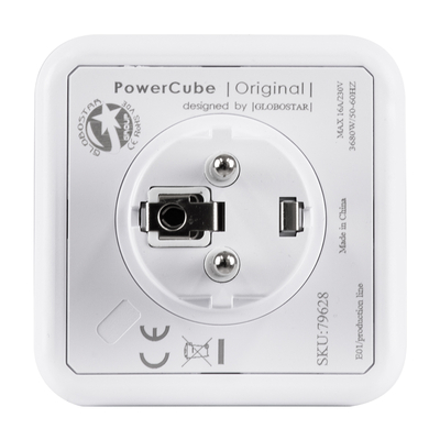 GloboStar® TRAVEL PowerCube PRO Certified 79628 Πολύπριζο 5 Θέσεων με 5 Πρίζες Ασφαλείας Childproof EU Schuko AC 220-240V Μ7.5 x Π11.5 x Υ7.5 - Λευκό με Κόκκινο - Max Load 3680W/16A