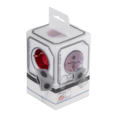 GloboStar® TRAVEL PowerCube PRO Certified 79628 Πολύπριζο 5 Θέσεων με 5 Πρίζες Ασφαλείας Childproof EU Schuko AC 220-240V Μ7.5 x Π11.5 x Υ7.5 - Λευκό με Κόκκινο - Max Load 3680W/16A