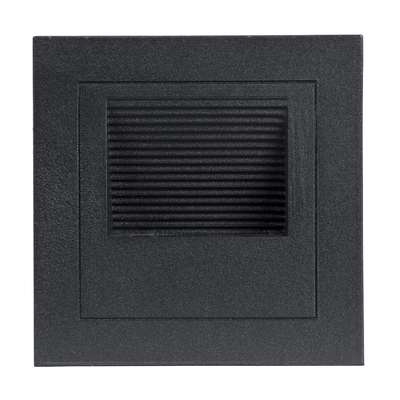 GLOBOSTAR® STEP-MINA 90625 Χωνευτό Αρχιτεκτονικό Φωτιστικό Διαδρόμου/Σκαλοπατιού LED 3W 330lm 30° DC 24V Αδιάβροχο IP65 Θερμό Λευκό 2700K Dimmable - Μαύρο - Μ8.3 x Π8.3 x Υ5cm - 3 Χρόνια Εγγύηση